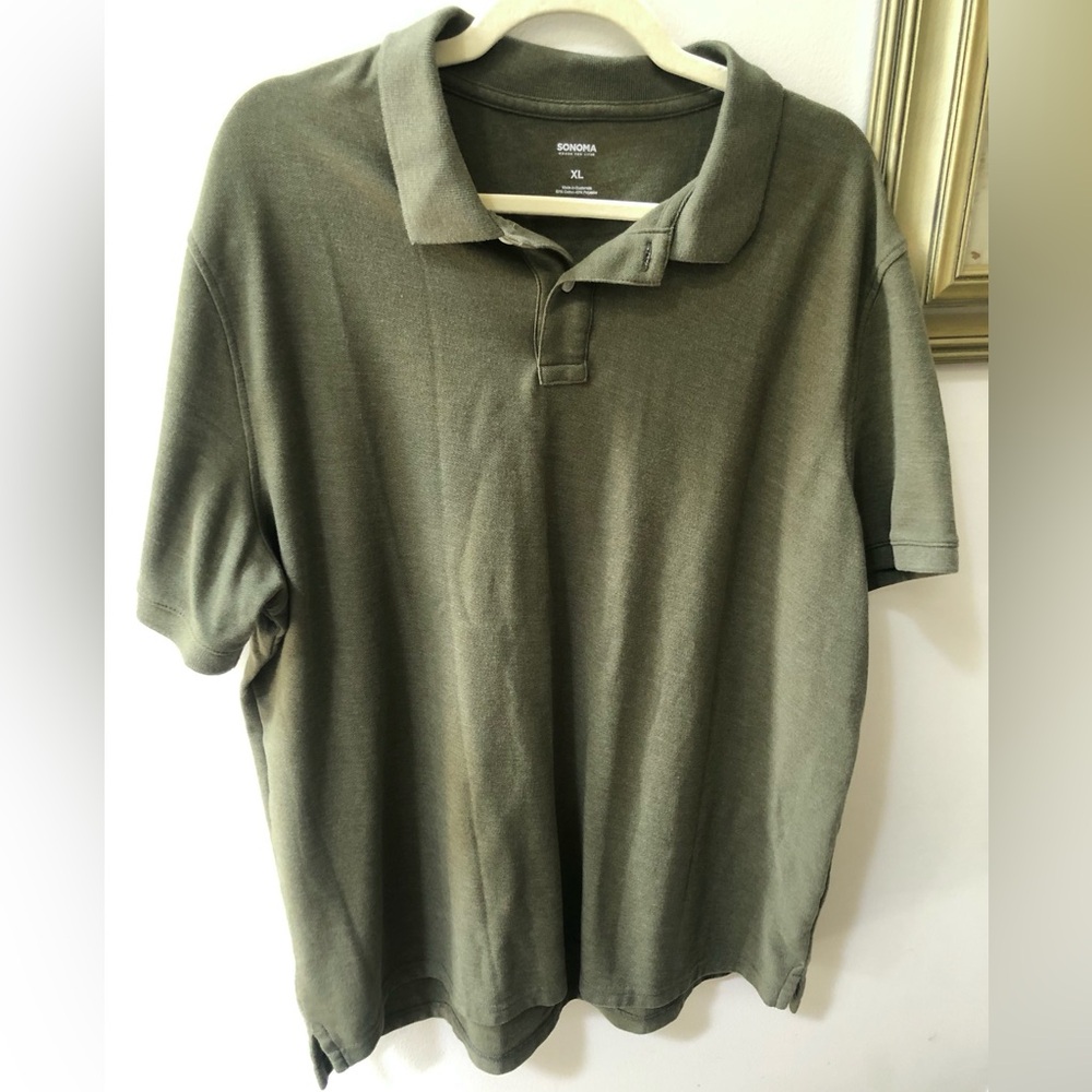 Sonoma Green Polo Shirt Relaxed Fit Casual